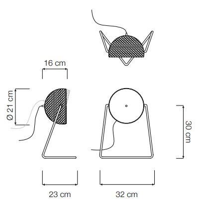 Lampada Da Tavolo Trama T1 In-Es Artdesign Collezione Trame Colore Turchese Dimensione 16 Cm Diam. Ø 21 Cm